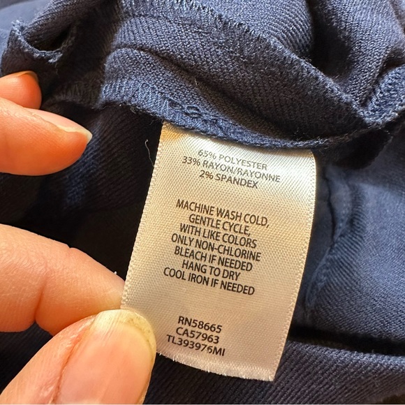 LEITH Women’s Wide Leg Stretch Dress Pant Trouser in Navy Blue L - Picture 5 of 8